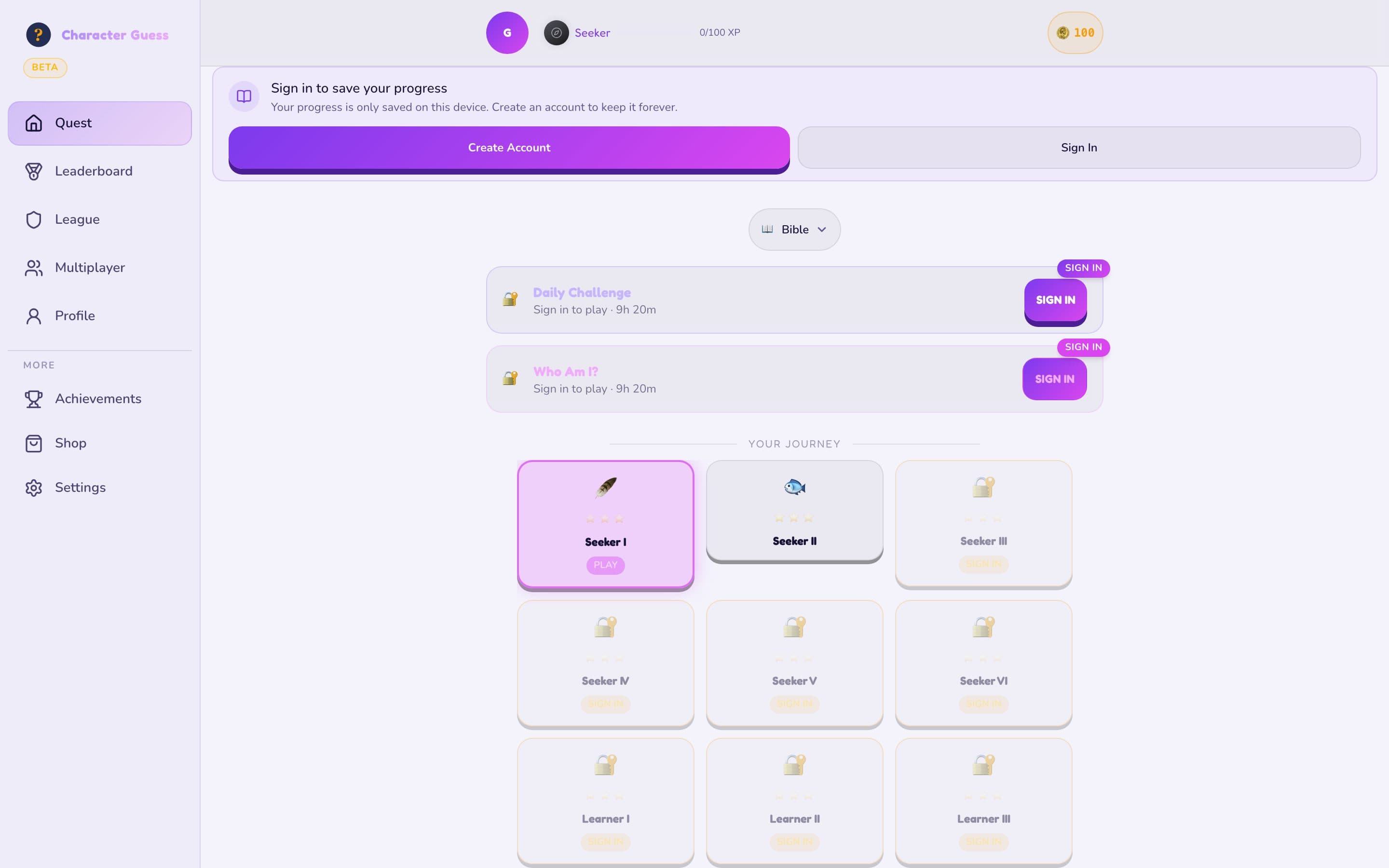 Desktop level map in light mode