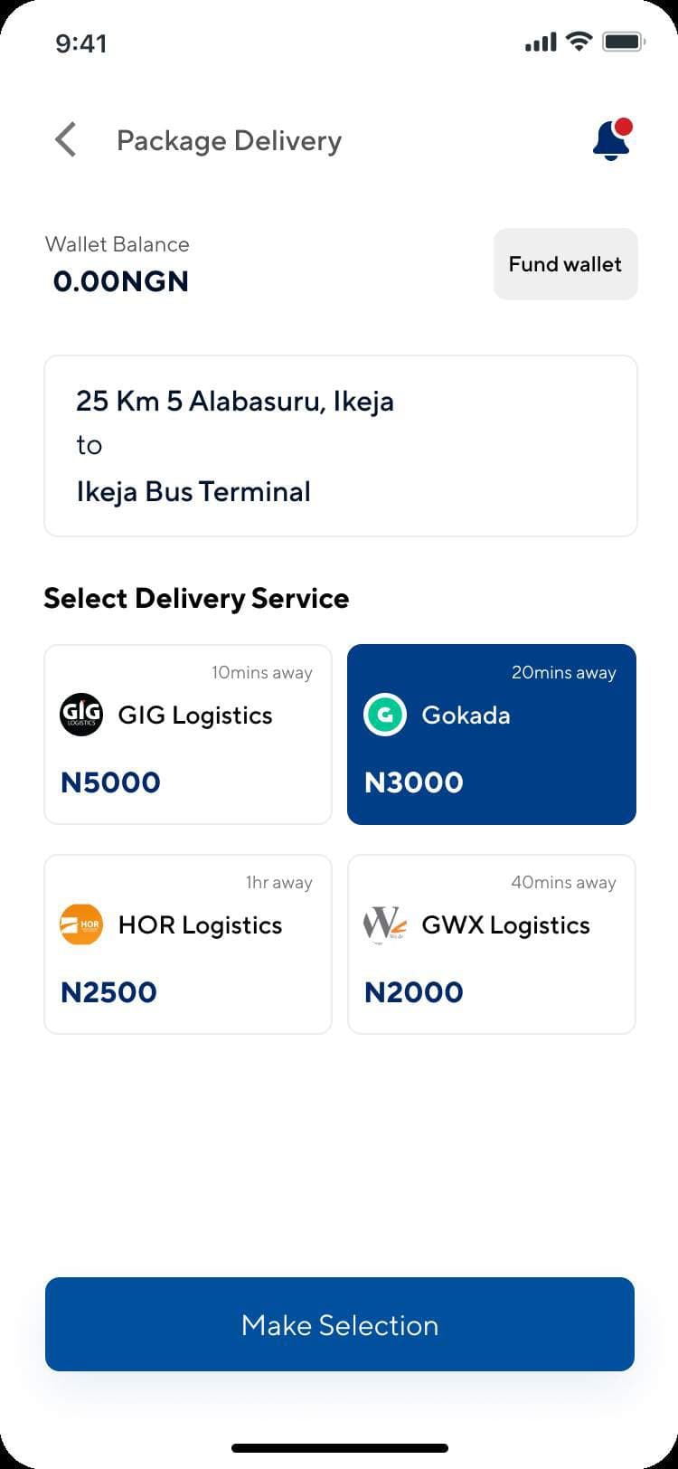 NippyBoxes delivery booking comparing prices from four couriers