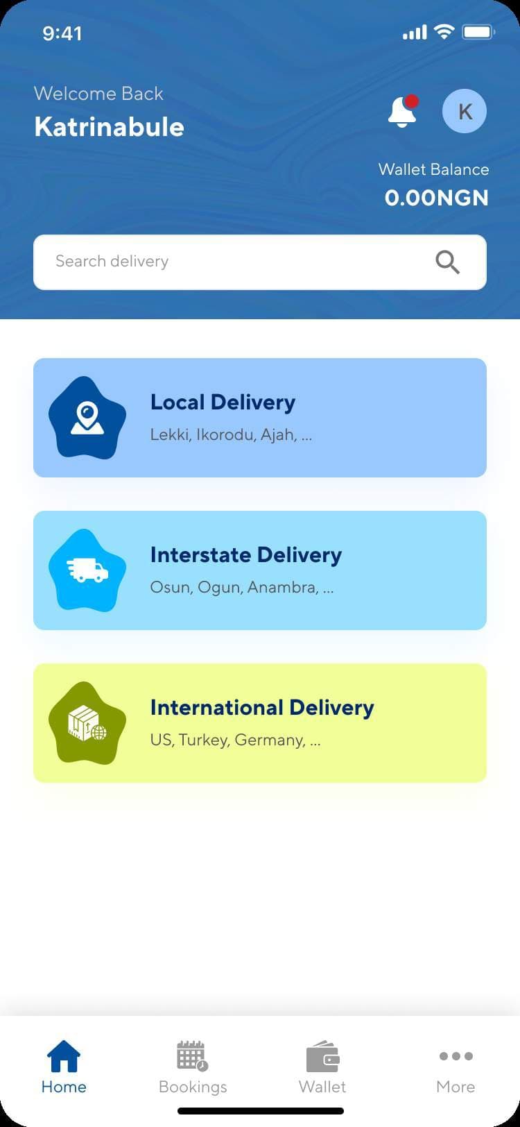 Home with local, interstate and international delivery