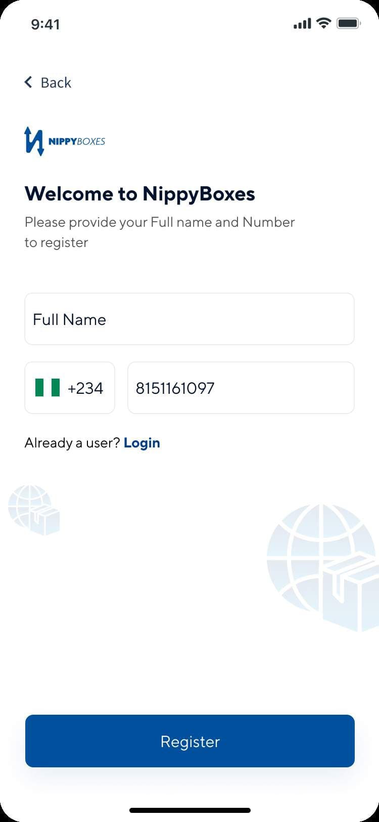 Registration with just a name and phone number